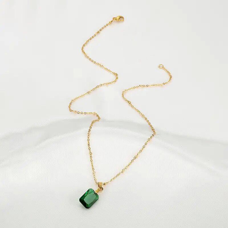 Luxury French Ins Cold Style Necklace, Retro Design Sense Personalized Fashion Rectangular Pendant Geometric Simple Necklace