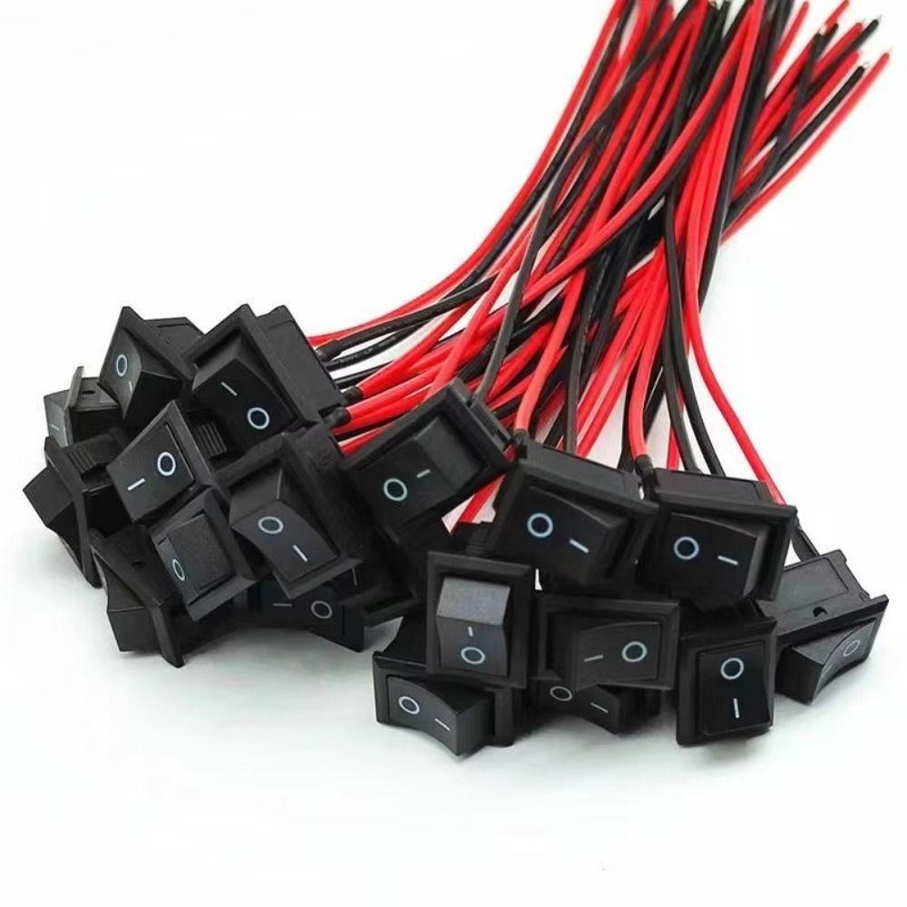10Pcs Pre-Wired Mini Rocker Switch ON/OFF Toggle Switch Controller Power Switch Boat Marine