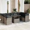 VidaXL Garden Lounge Set with Cushions 10 Pcs Grey Braided Resin 3326221