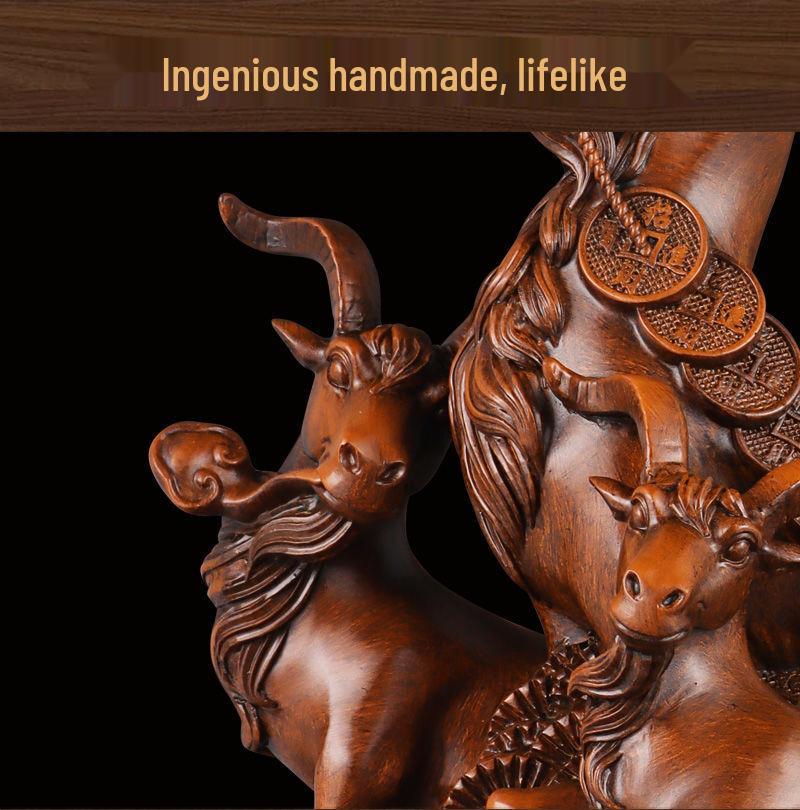 Prosperity Sheep Ornament for Living Room, Wine Cabinet, or Hallway – Housewarming Gift