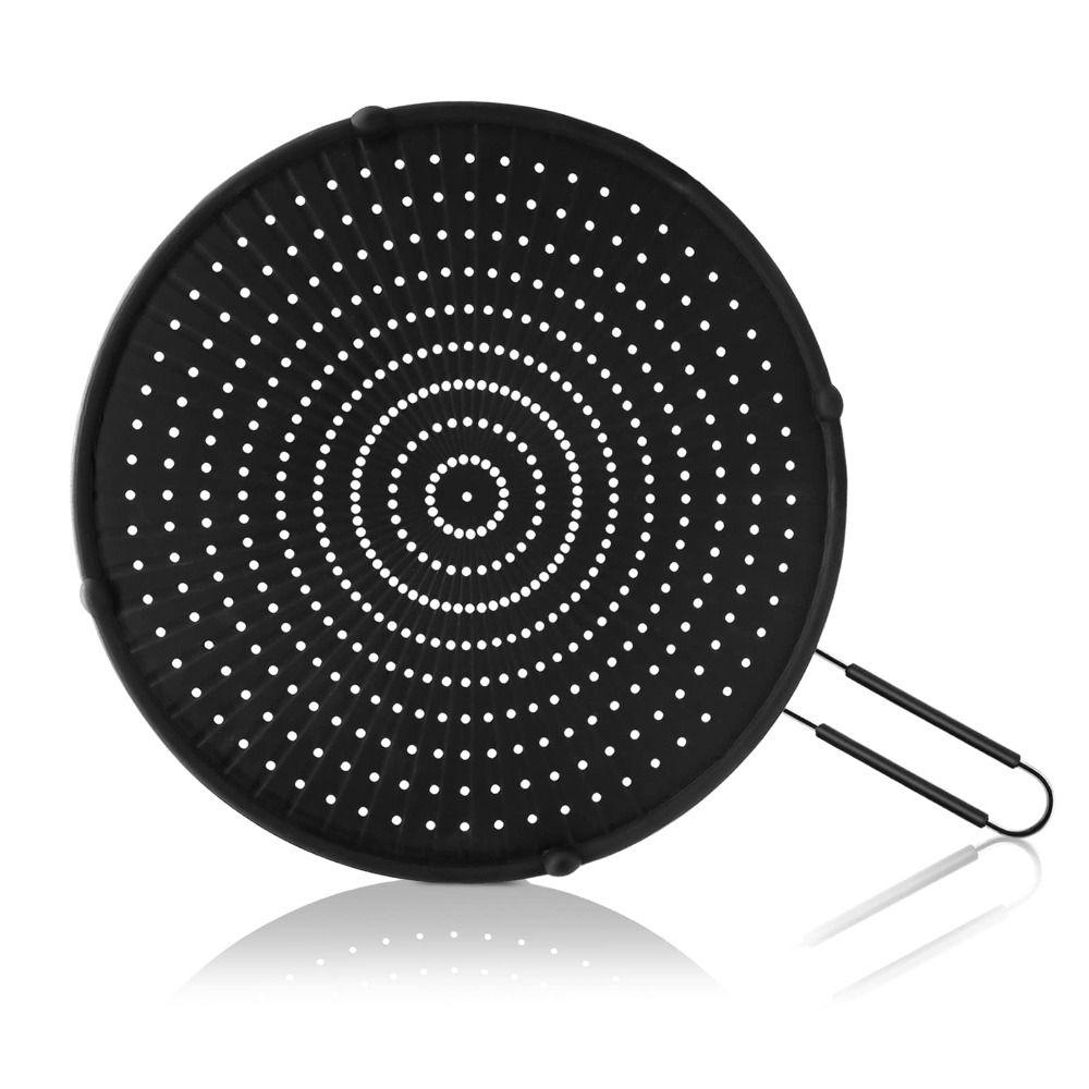 Silicone Splatter Screen Stainless Steel Fry Wall Oil Barrier Net Grease Splatter Guard  Frying Pan