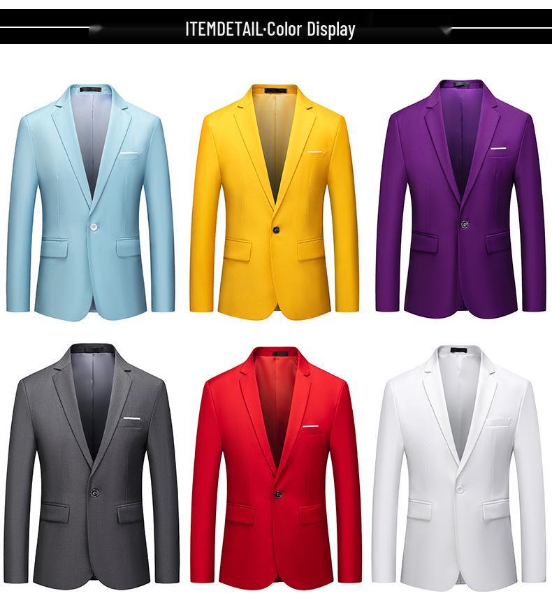 2025 Spring/Autumn Men's Solid Color Single-Button Business Casual Suit Jacket