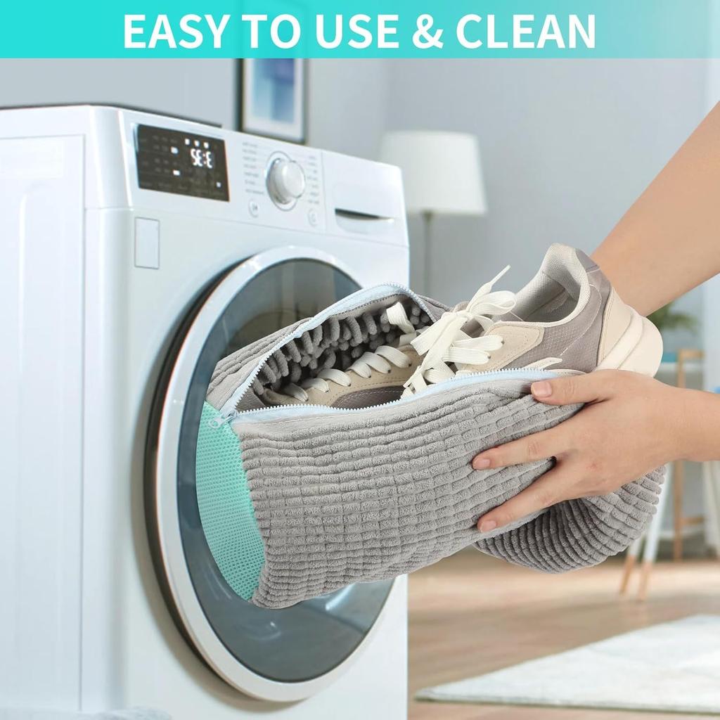 2pcs Shoe Washing Machine Bags, Reusable Sneaker Washing Bags for Washing Machine, Shoe Laundry Bags for Washer and Dryer, 360 Degree Deep Cleaning