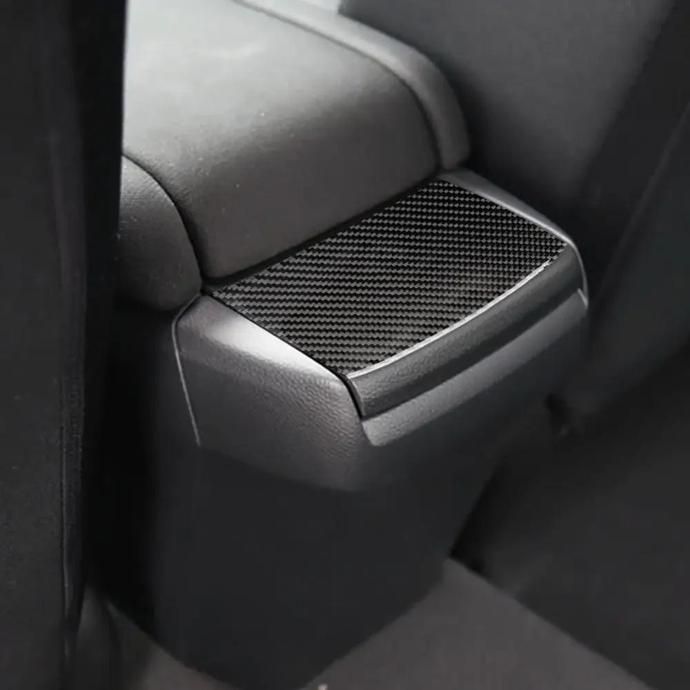 Carbon Fiber Interior Rear Seat Box Anti-Kick Trim Fit For Honda Civic 2016-2019 Car Accessories Interior Decoration Stickers