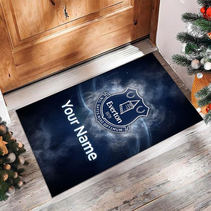 Everton FC Printed Crystal Velvet Rug Non‑Slip Crystal Velvet Carpet For Sofa Bedroom Indoor Home Decoration