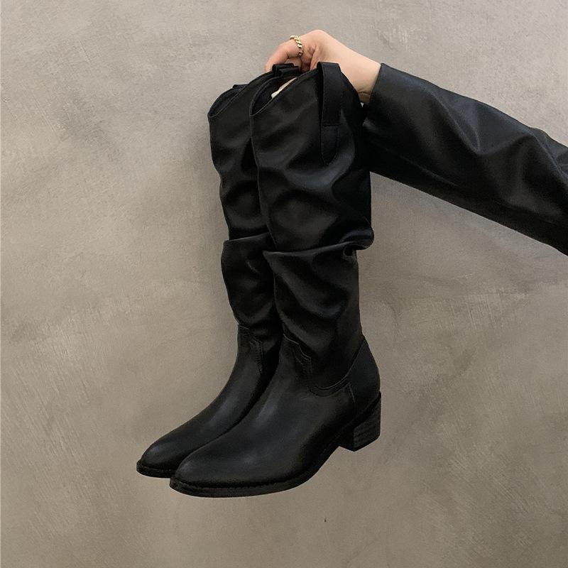 Elegant Vintage Belt Buckle Boots Women's Summer Fashion Maillard Leather Boots Fashion Boots Tide