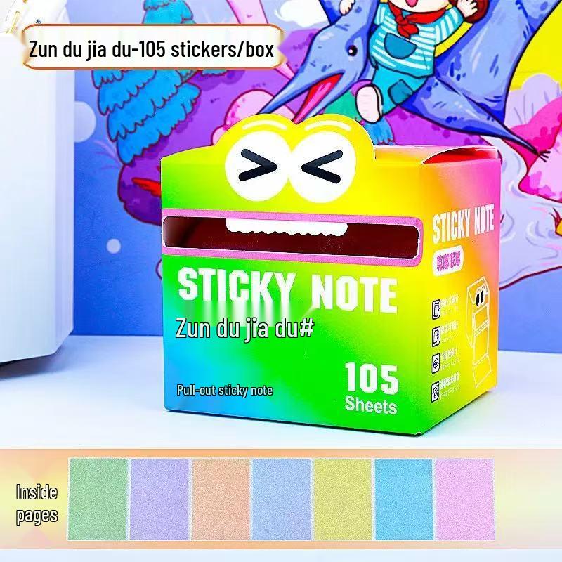 Pearlescent Gradient Transparent Sticky Notes for Students - High-Value Adhesive Marking Stickers