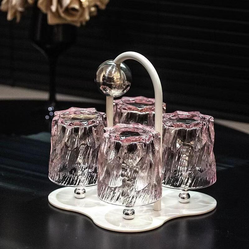 Handun Aesthetic Draining Cup Holder & Glass Set