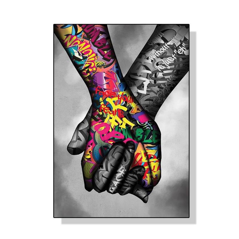 Street Graffiti Gesten Poster Leinwand Malerei Abstrakt Pop Wandgemälde für Wohnzimmer Schlafzimmer Dekoration Haus cuadros