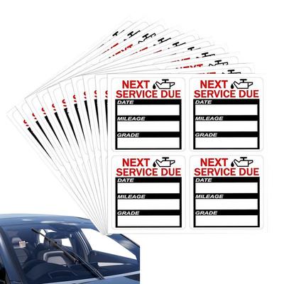 40PCS/10folhas Adesivos de Troca de Óleo Lembrete de Troca de Óleo Adesivo de Serviço Próximo Serviço Vencido Etiquetas Lembrete Para Carro Automóvel Veículo