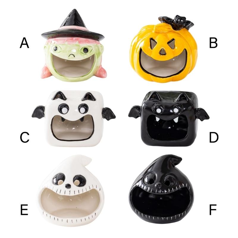 Halloween Candle Holders Tealight Votive Candle Holders with Grimaces,Pumpkin Lanterns Decorative Halloween Centerpieces