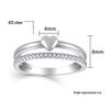 Geometric Silver S925 Zircon Love Ring - Versatile Simple Design