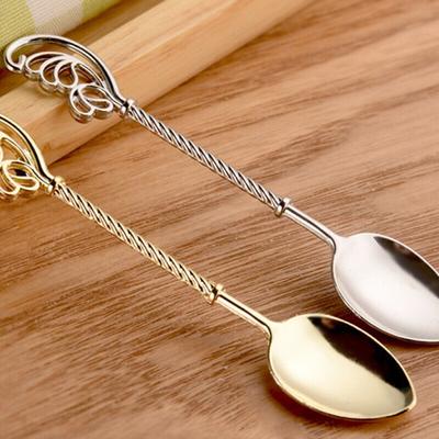 New Vintage Alloy Coffee Spoon Elegant High-quality Stirring Spoons Mirror Polished Tableware Soup Spoon