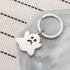 Cute Ghost Stainless Steel Keychain Cartoon Halloween Style Fashion Best Friend Pendant Practical Student Gift