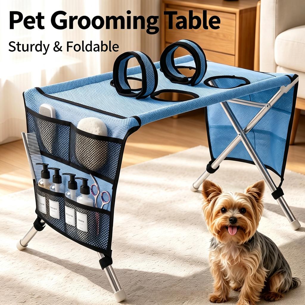 Upgraded Version Portable Pet Grooming Bath Hammock Stand Adjustable Dog Cat Washing Restraint Mesh Support Rack Foldable Pet Bathing Drying Groo