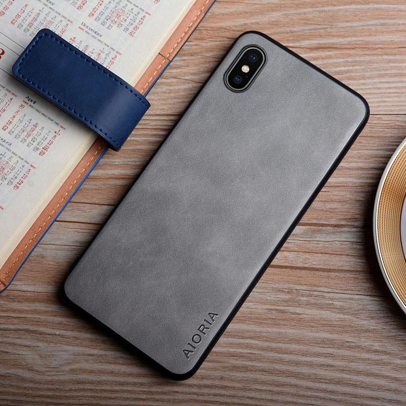 

Кожаный чехол для iPhone XS Max XR X, простой дизайн, прочный чехол для iPhone XS Case iphone xs светло-серый