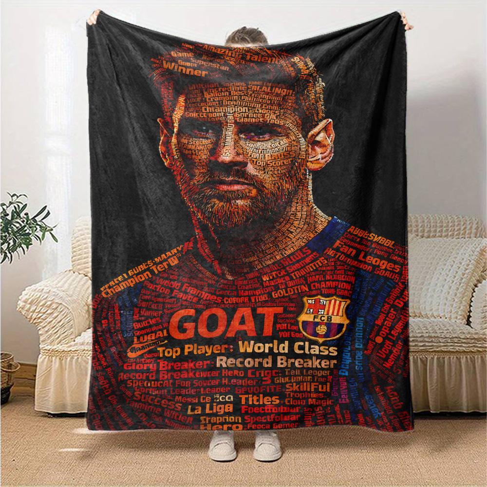 Pink Stripes Soccer Star Blanket Comfortable Perfect for Bed Chair Livingroom All-Season Use Digital Print Best Holiday Gift for Friends Family