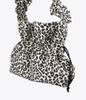 A By A 22 Leopard Print Peddler Bucket Eco Shirred Bag Ivory
