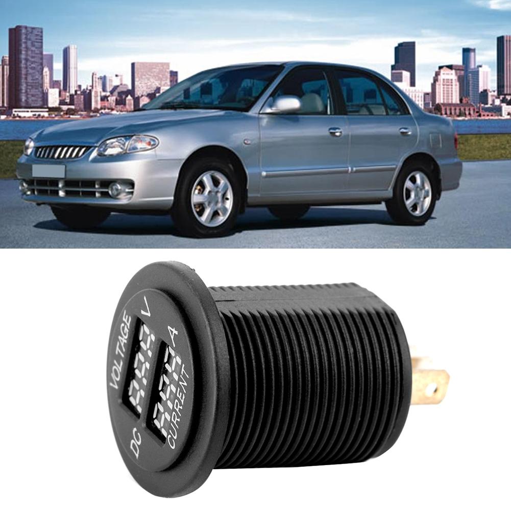 Digital LED Voltmeter Ammeter Round Gauge Current Meter for Motorcycle Car Boat