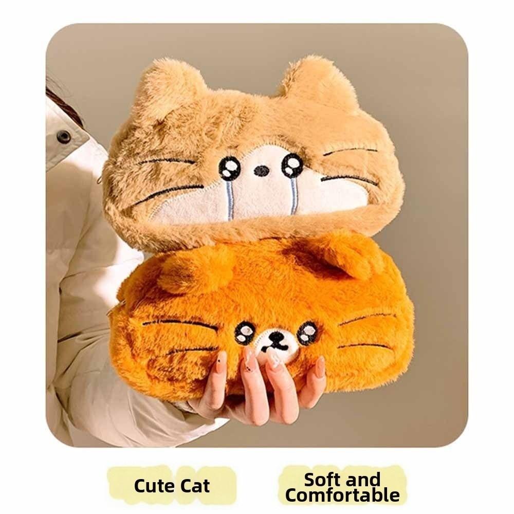 Funny Cat Plush Cat Pencil Case Kawaii Stationery Storage Bag Trendy Cat Pencil Pouch  Student Use