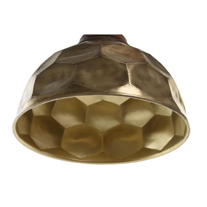 Suspension - Non spécifié - 25W - Doré - Métal et Bois - 39x39x34 cm