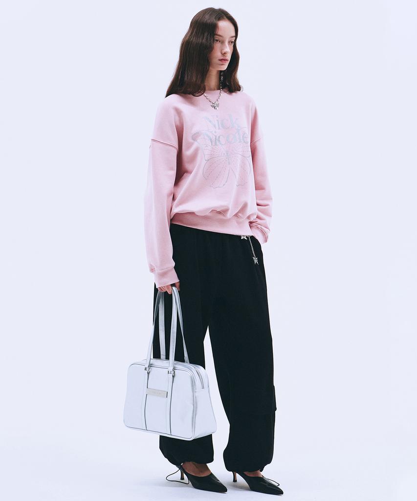 Nigaennikol Butterfly Signature Sweatshirt_Pink Silver