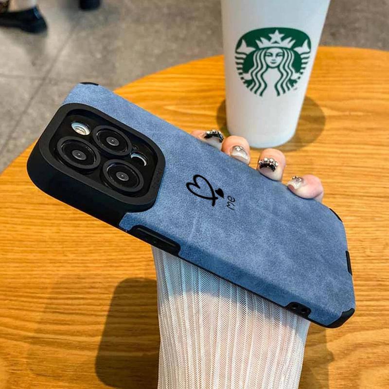 

Heart Me Pattern Phone Case for iPhone 17 16 Pro 15 14 13 12 11 Pro Max Air 16E Plus X XR XS Max Fashion Leather Cover iPhone XR