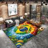 Tapete Quadrado com Padrão de Futebol da Copa do Mundo, Tapete de Área, Tapete para Sala de Estar, Quarto, Sofá, Sala de Brincar, Decoração, Tapete Antiderrapante, Presentes de Feriado e Aniversário
