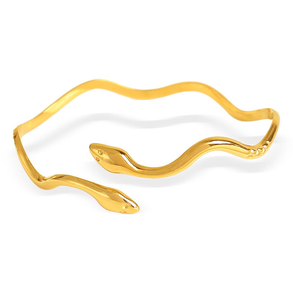 Spirit Snake Design Bracelet Girls Premium Sense Curve Bracelet Stainless Steel Opening Bracelet