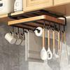 Kitchen Hanging Organizer Rack with Hooks Under Cupboard Paper Towel Rags Hanger Cutting Board Pot Cover Holder Storage Shelf