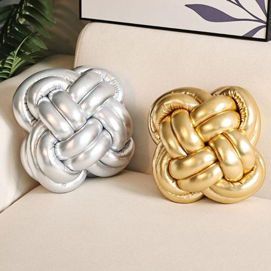 Woven Knotted Throw Pillow Solid Color Design High Elastic Friendly to Skin Chinese Knotting Office Sofa Bed Cushion Pillow Decor