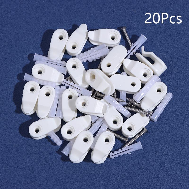 20Pcs Outdoor String Lights Clips Screw-In Plastic Hangers Lights Hanger Hooks For Plant Baskets String Lights Decoration