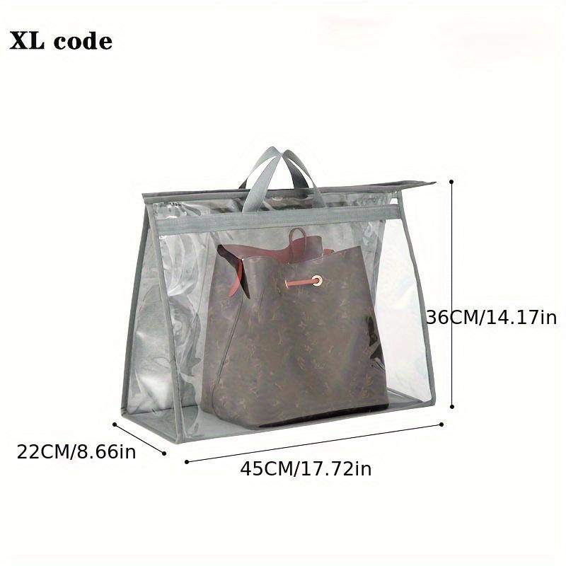 

Пылезащитный мешок для сумок, прозрачный подвесной мешок для хранения в шкафу, влагонепроницаемый органайзер для кожаных сумок в спальне. XL серый