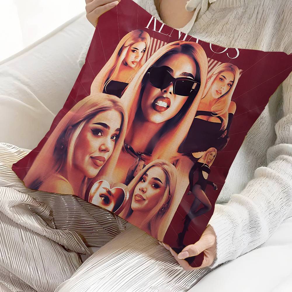 

Kenia Os Singer Pink Aura Album Pillowcase Toon Gift Cushion Cover Bedroom Home Sofa Chair Seat Decor Pillow Case 12x12Inch