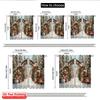 2pcs 2D flat printing Merry Christmas Window Drapes Snow Arch 100% Polyester Without Electricity Family Party Use for Home &