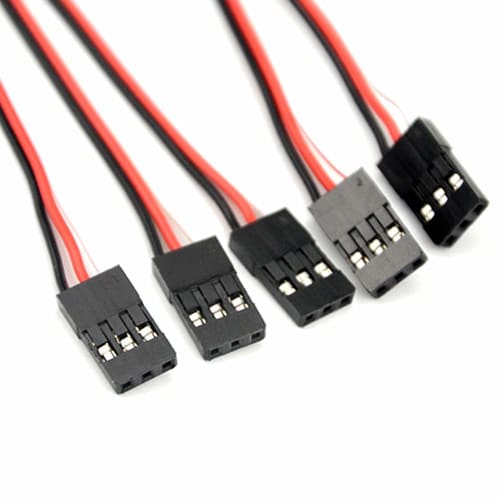 WMYCONGCONG 25-Piece 3-Pin Servo Extension Cable, Male To Female, for Futaba JR Servo Plugs, 5 Sizes (12.5cm/17cm/22cm/32.5cm/52.5cm)