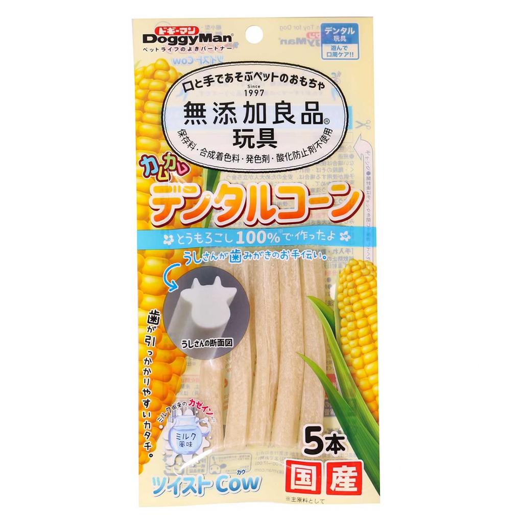 Doggyman Good Quality Camu Camu Dental Corn Twist Cow Milk Additive-free