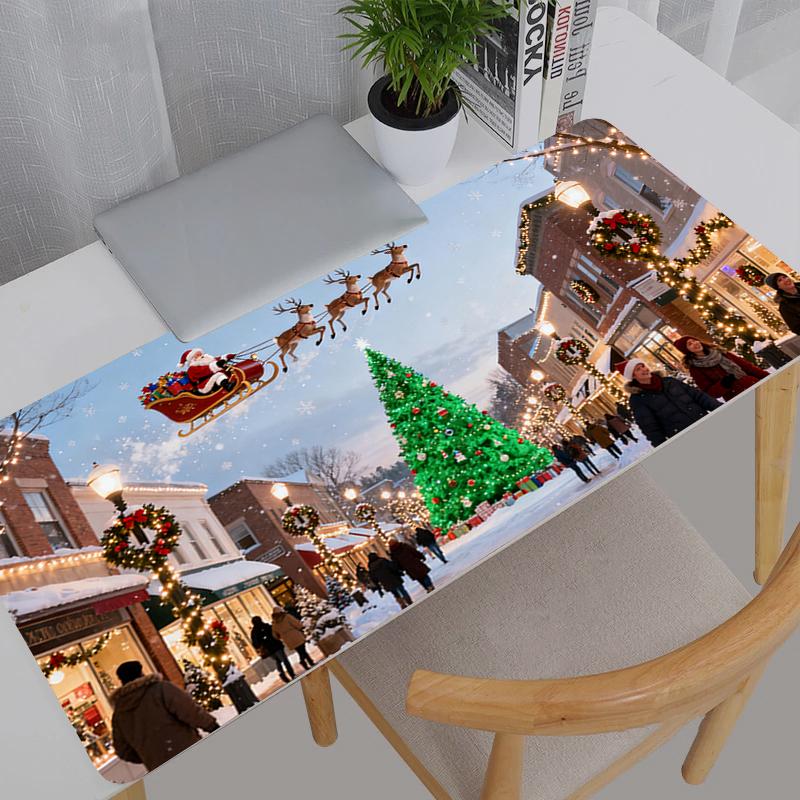 Merry Christmas Mouse Pad Lockedge Large Gaming Accessories Computer Gamer Keyboard Mouse Mat Desk Mousepad For Christmas Gifts