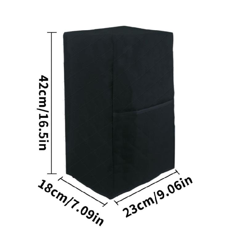 Blender Juicer Dust Cover With Soundproof Design Practical Storage Pocket Black Quilted Fabric Kitchen Appliance Cover