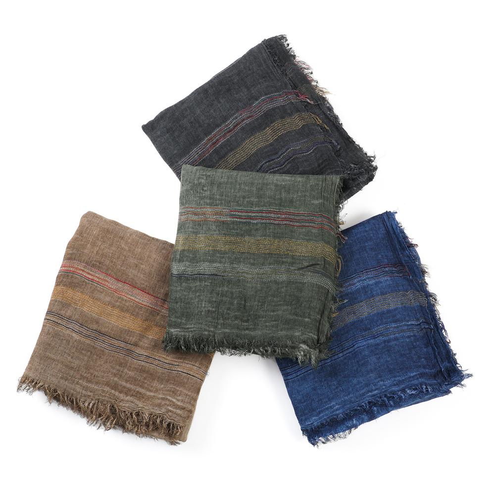 Herbst Winter Baumwolle Leinen Herren Schal Mode Gestreift Herrenschals Lässiges Halstuch Männliches Zubehör Bufandas Schals