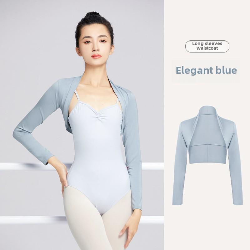 Ballettkleidung für Damen: Modales Langarm-Cape-Top mit Weste und Schulterschutz