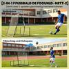 Portable 2-in-1 Football Rebound Net, Double-Sided, Incl. Carrying Bag and Ground Stakes, Dimensions 200x94x122/52 cm, Black