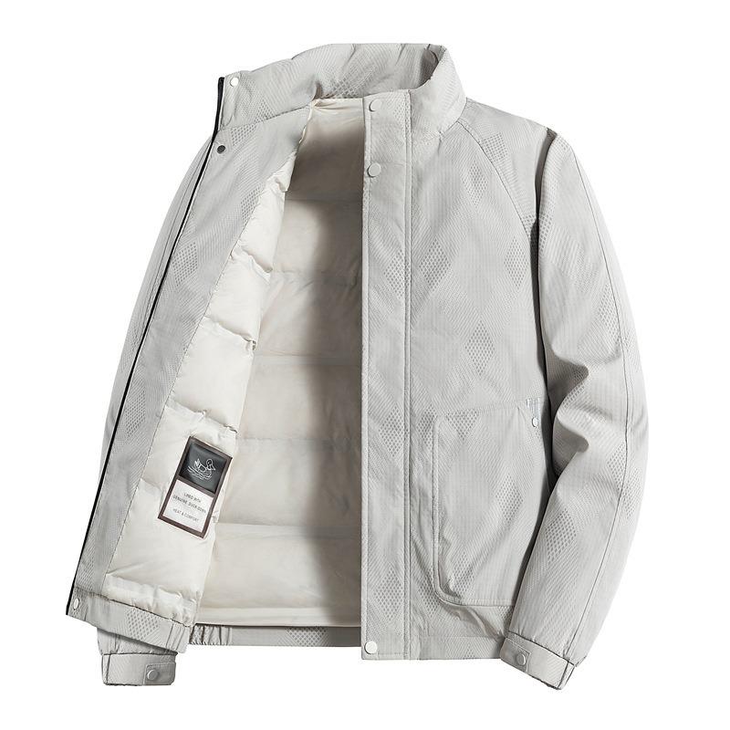 

% White Duck Down Jacket Men s Winter New Business Winter Loose Stand-up Collar Casual Jacket M
