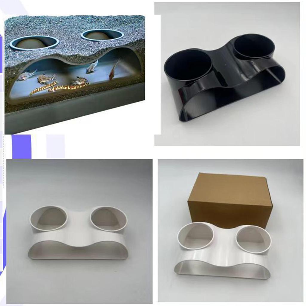 Multifunctional Aquarium Underground Tunnel Cave Curve Fish Tank Decoration Two Hole Fish Tank Decor Viewing Aquatic Life Grave