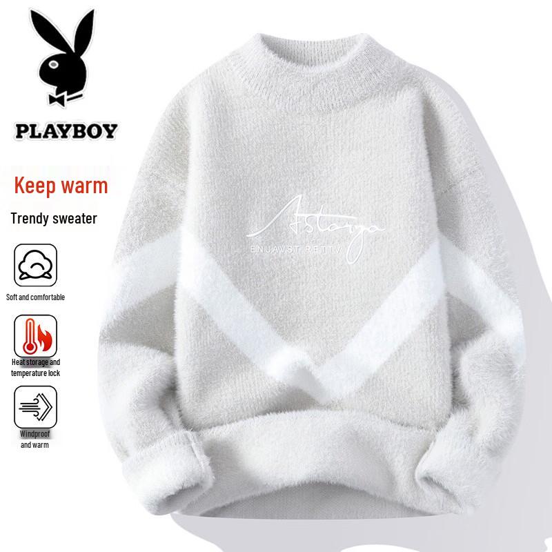 PLAYBOY Мужской вязаный свитер с воротником-стойкой