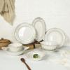 Set de Veselă Ceramică în Stil European cu Relief: Farfurii de cină, Boluri de orez, Boluri de salată și Farfurii pentru friptură