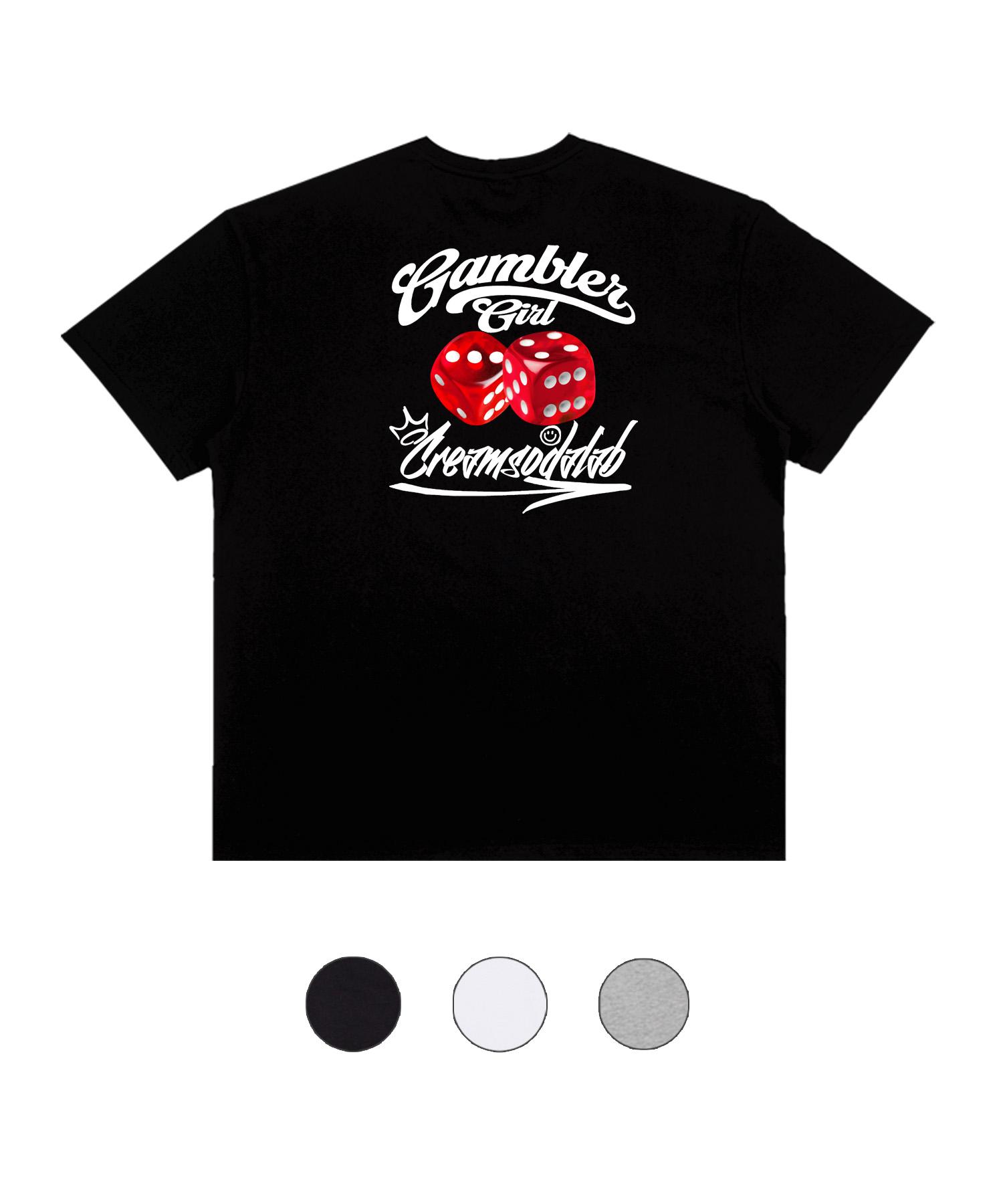 Cream Soda Lab Gambler Girl Dice Pocket Short Sleeve Tee Black/M(1)