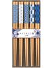 SUNLIFE Set of Guest Crest Made In Japanese Auspicious Pattern Chopsticks, 5, Chopsticks, 22.5cm, Auspicious/Individual Design, Japan, Non-Slip,