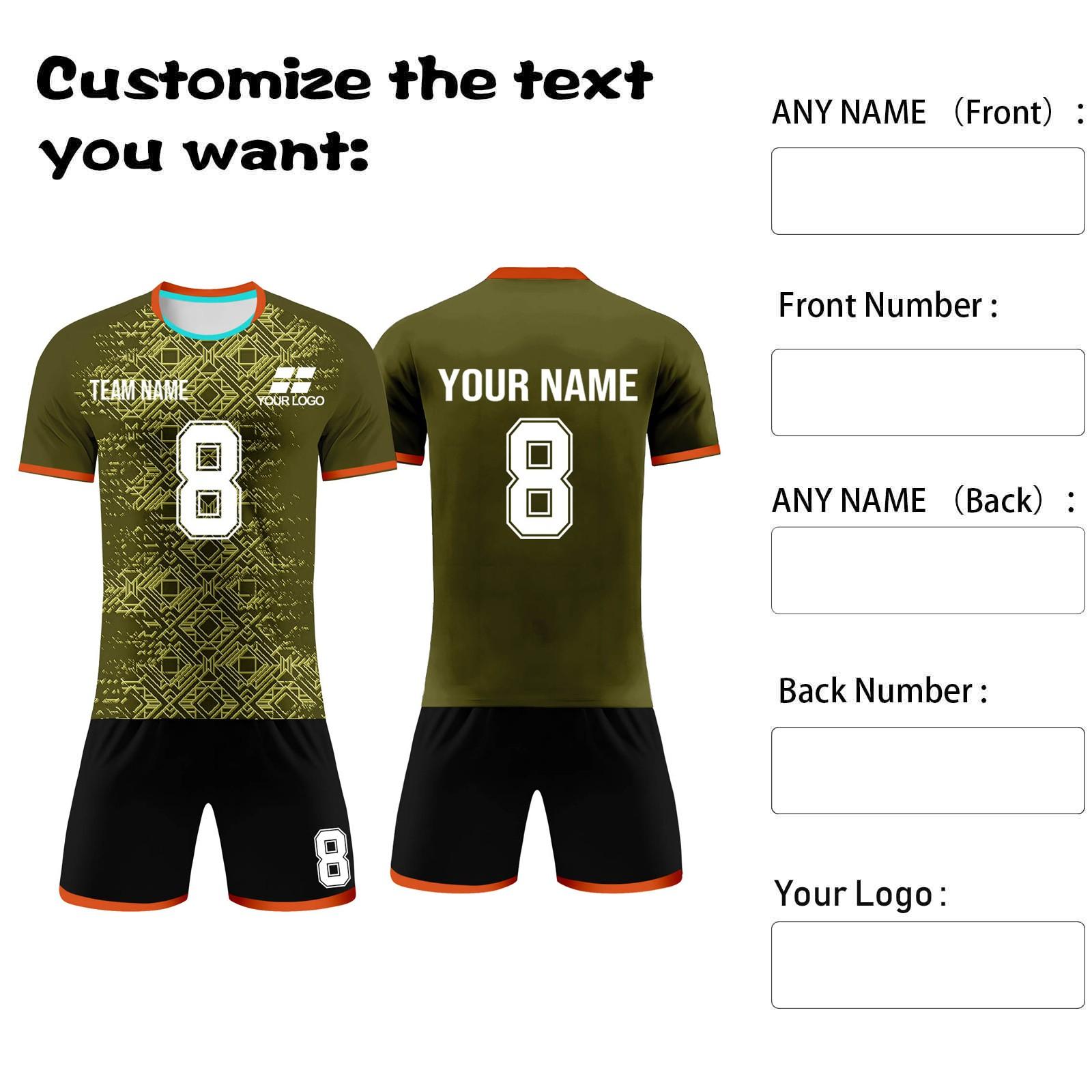 

Custom Team Soccer Jersey Set with Personal & Number, Breathable Fabric, for Youth & Adult Sports Teams S