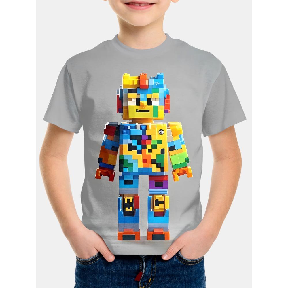 Boys' Summer Fashion 3D Printed T-shirt - Casual and Comfortable, Short Sleeve, TNT Comfortable T-shirt Red Anime Children's